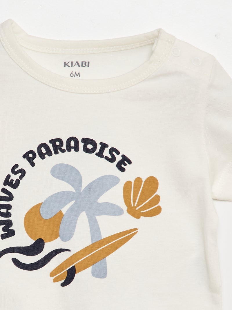 Completo t-shirt + shorts - 2 pezzi BIANCO - Kiabi