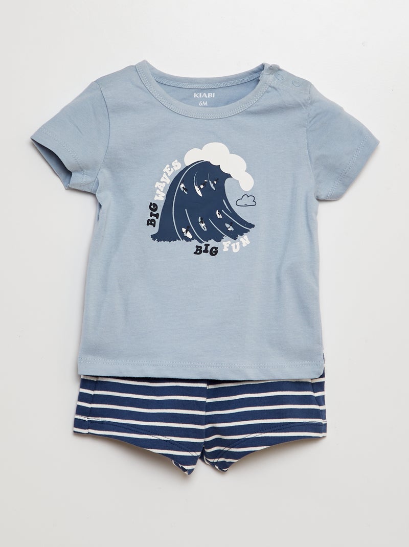 Completo t-shirt + shorts - 2 pezzi BLU - Kiabi
