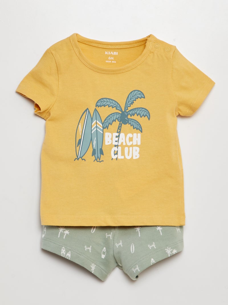 Completo t-shirt + shorts - 2 pezzi GIALLO - Kiabi