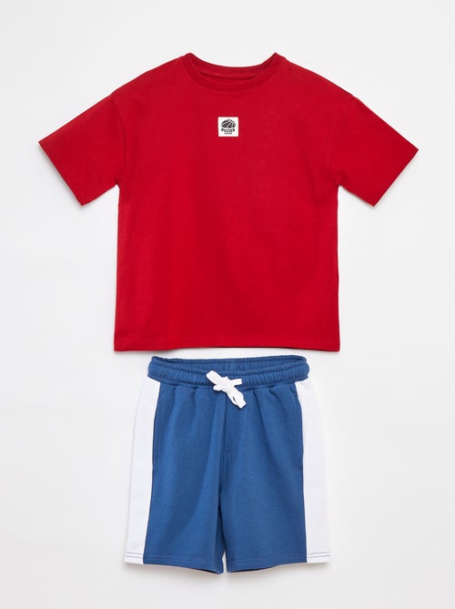 Completo t-shirt + shorts bicolore - 2 pezzi - Kiabi