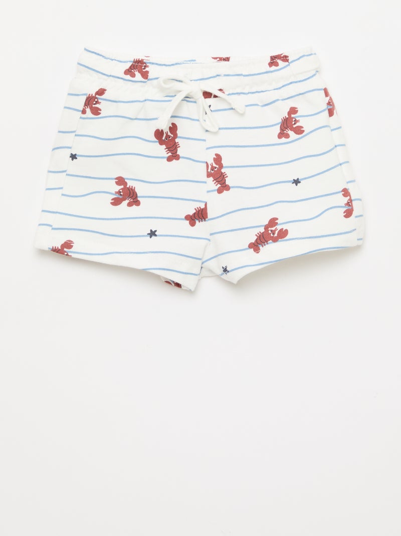 Completo t-shirt + shorts con motivo - 2 pezzi Beige - Kiabi