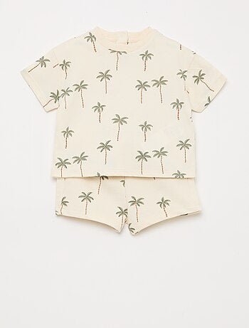 Completo t-shirt + shorts con motivo - 2 pezzi