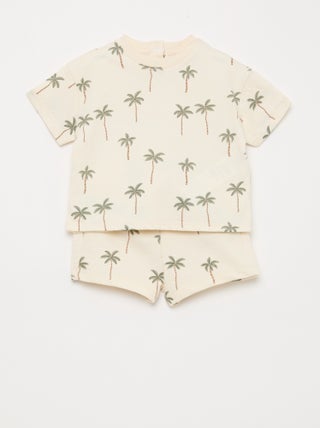 Completo t-shirt + shorts con motivo - 2 pezzi