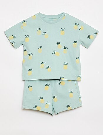 Completo t-shirt + shorts con motivo - 2 pezzi