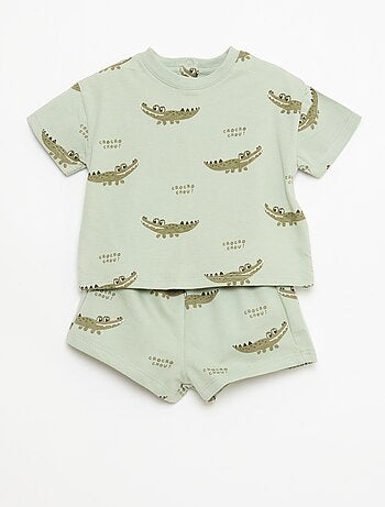 Completo t-shirt + shorts con motivo - 2 pezzi