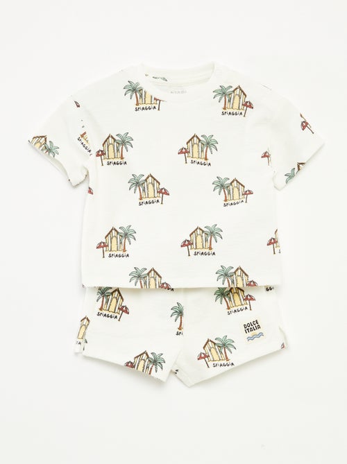 Completo t-shirt + shorts con stampa - 2 pezzi - Kiabi