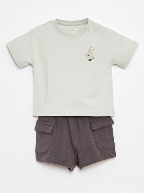Completo t-shirt + shorts con tasche - 2 pezzi - Kiabi