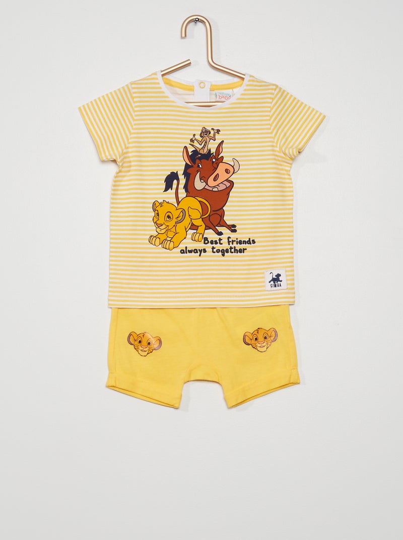Completo t-shirt + shorts 'Il Re Leone' giallo - Kiabi