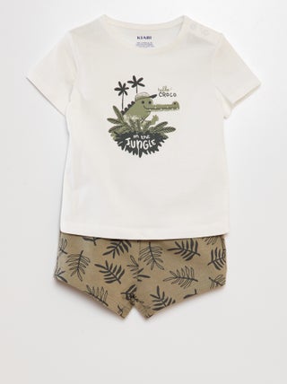Completo t-shirt + shorts in cotone - 2 pezzi