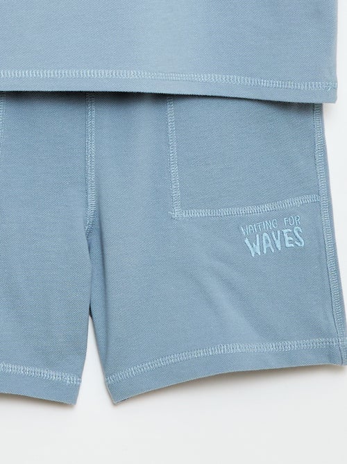 Completo t-shirt + shorts in piqué di cotone - Kiabi