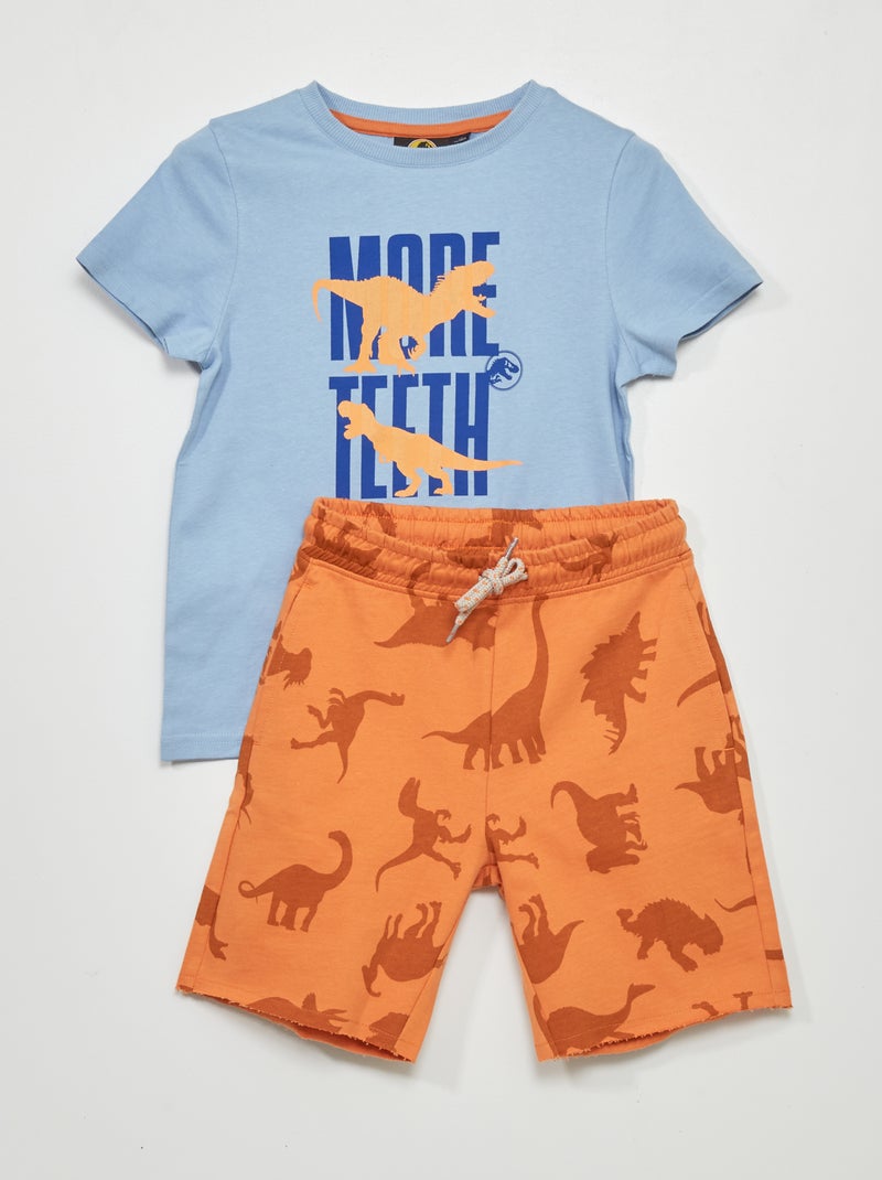 Completo t-shirt + shorts 'Jurassic Park' BLU - Kiabi