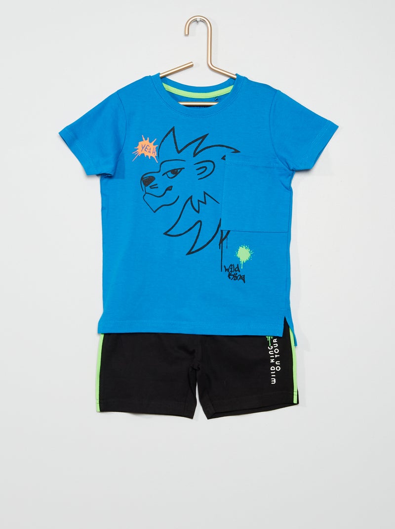 Completo t-shirt + shorts 'Leone' BLU - Kiabi