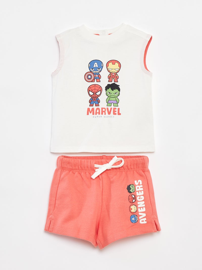 Completo t-shirt + shorts 'Marvel' ROSSO - Kiabi