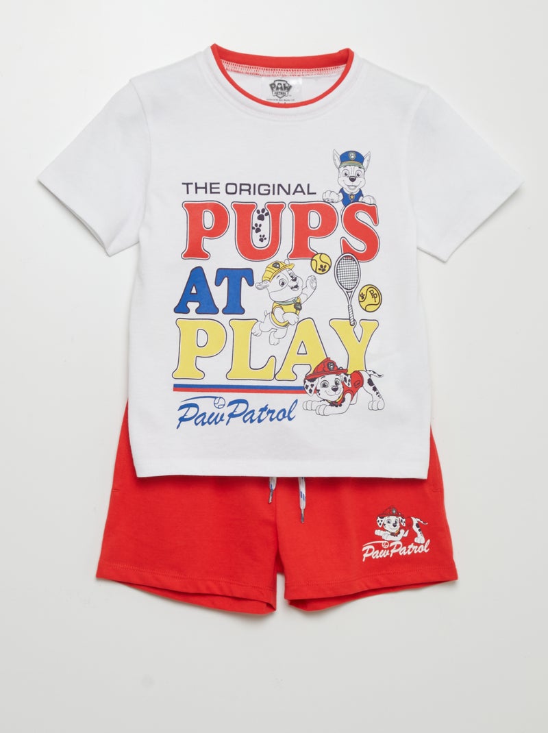 Completo t-shirt + shorts 'Paw Patrol' - 2 pezzi bianco - Kiabi