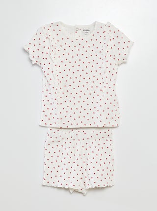 Completo t-shirt + shorts pigiama - 2 pezzi