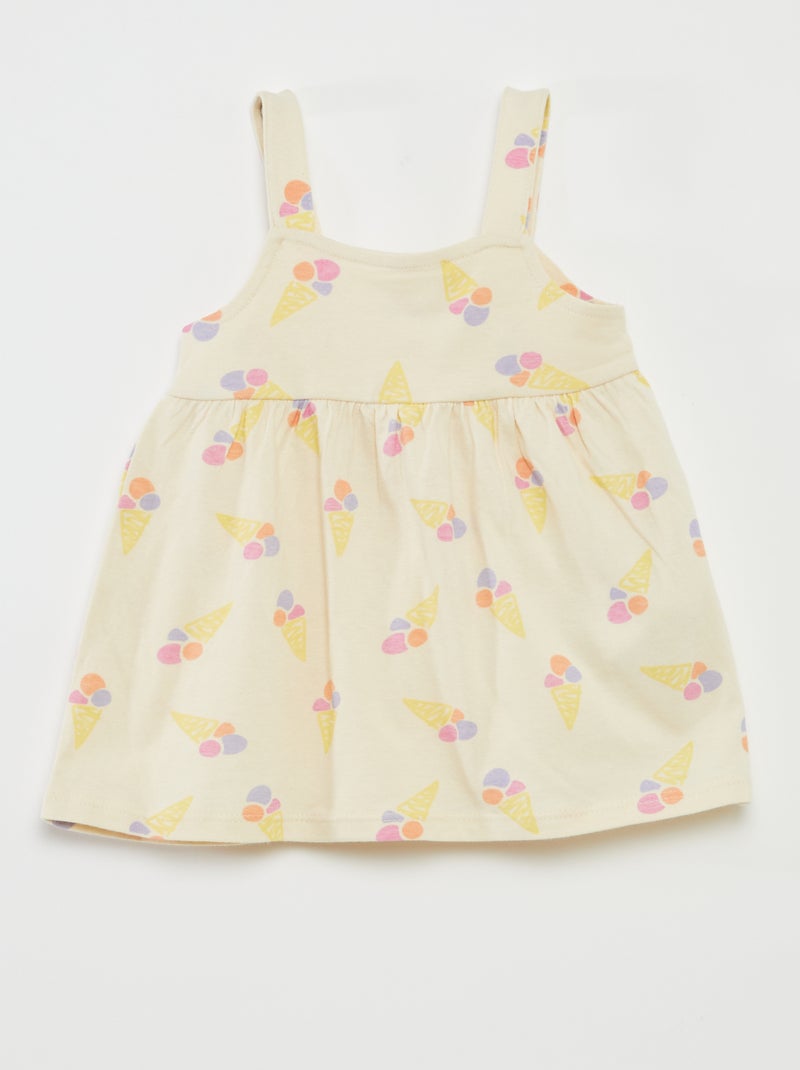 Completo t-shirt + vestito + fascia  - 3 pezzi BIANCO - Kiabi