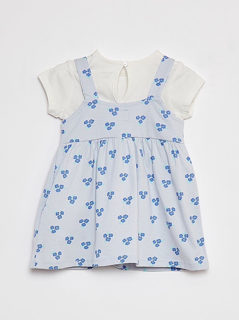 Completo t-shirt + vestito + fascia  - 3 pezzi BLU - Kiabi