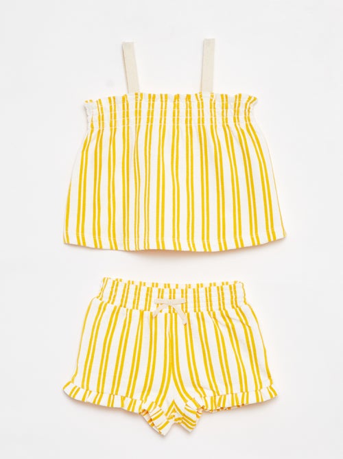 Completo top con spalline + shorts a righe - 2 pezzi - Kiabi