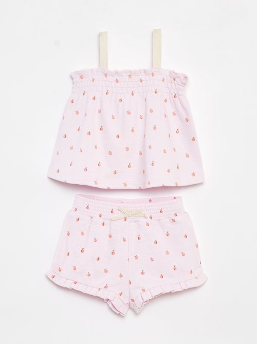 Completo top con spalline + shorts a righe - 2 pezzi - Kiabi