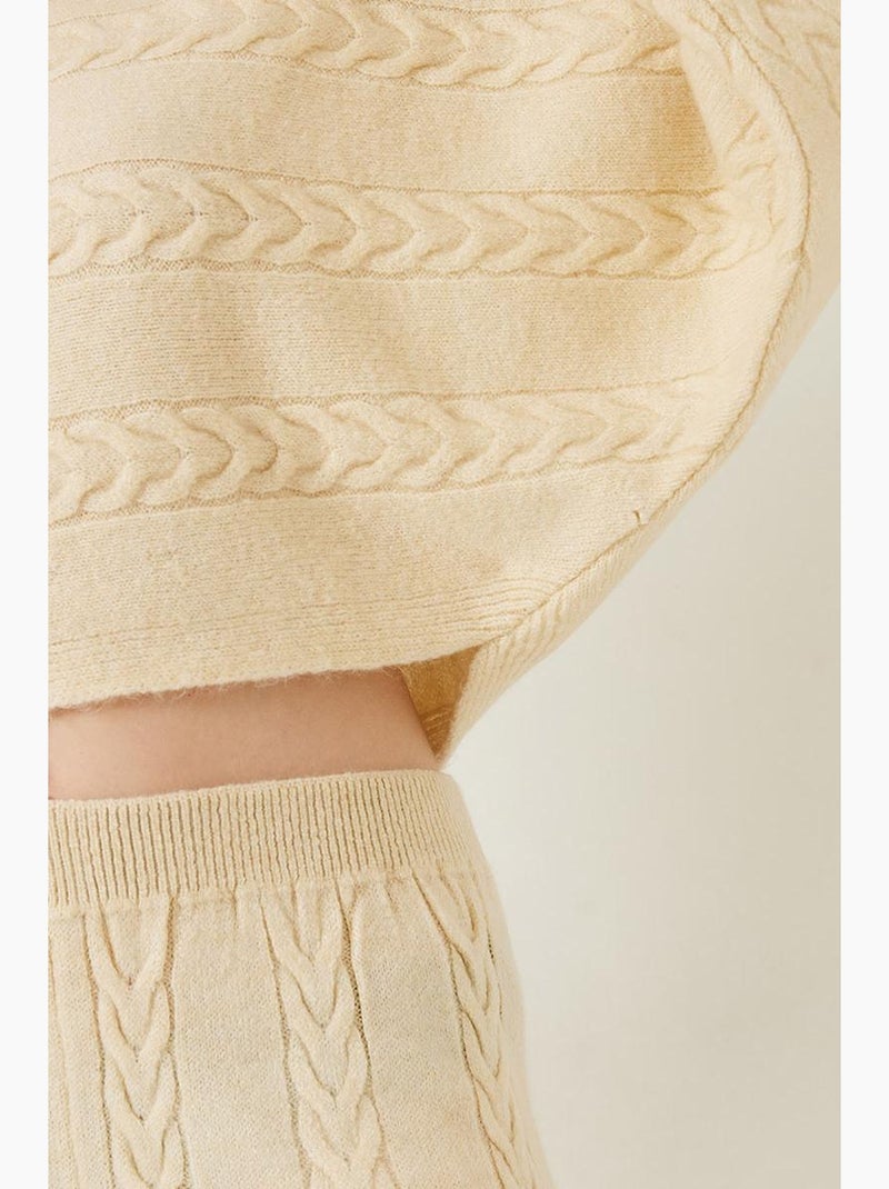Completo top e bottom in maglia basic lucci Beige argilla - Kiabi