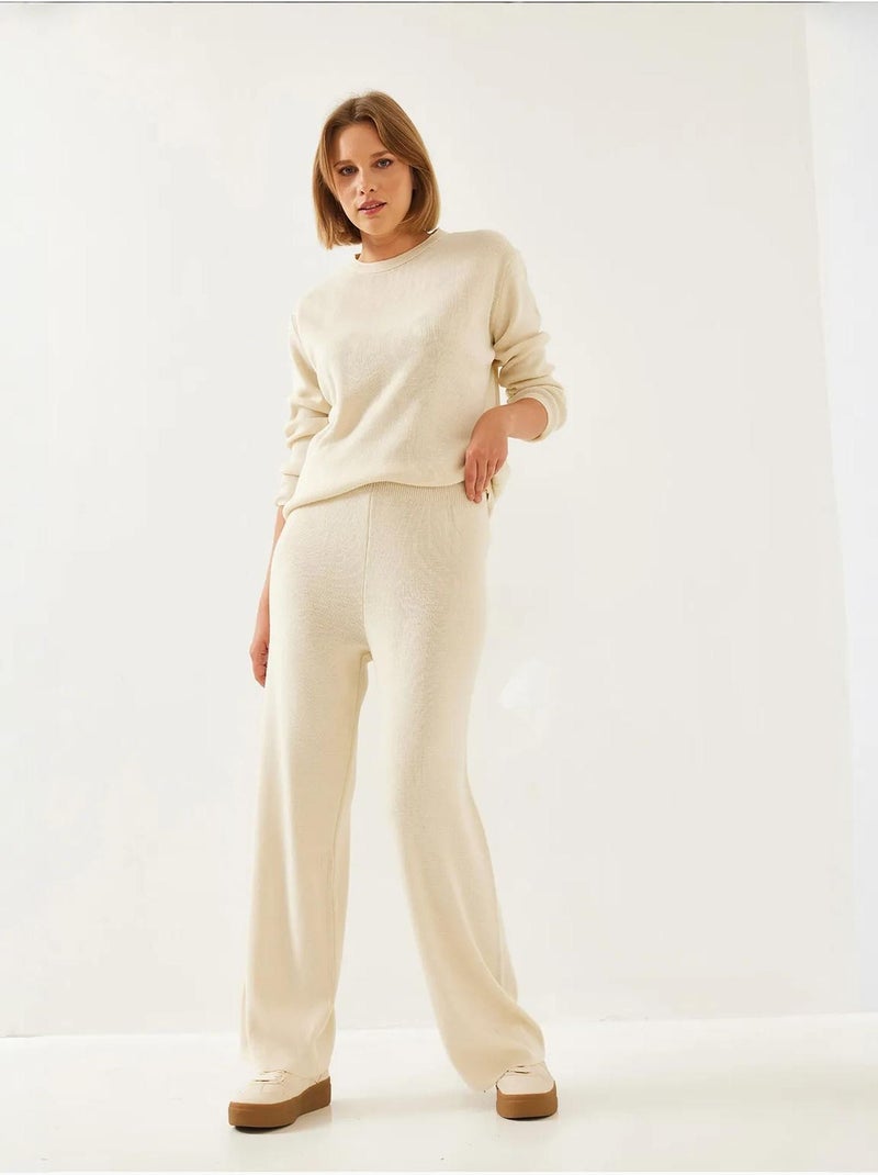 Completo top e bottom in maglia lucci Beige argilla - Kiabi