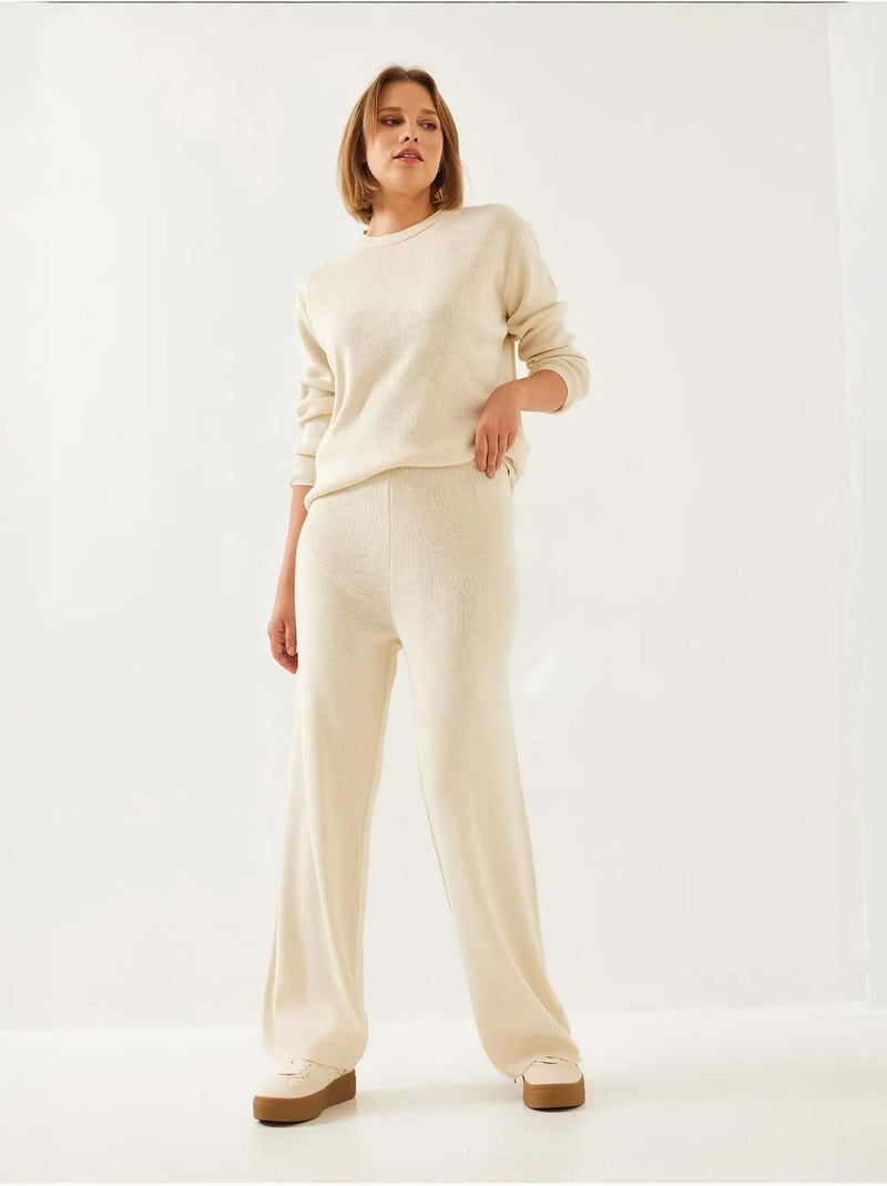 Completo top e bottom in maglia lucci Beige argilla - Kiabi