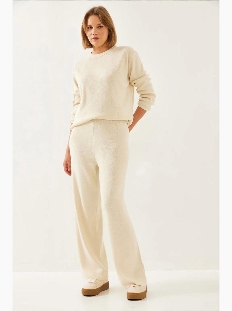 Completo top e bottom in maglia lucci Beige argilla - Kiabi