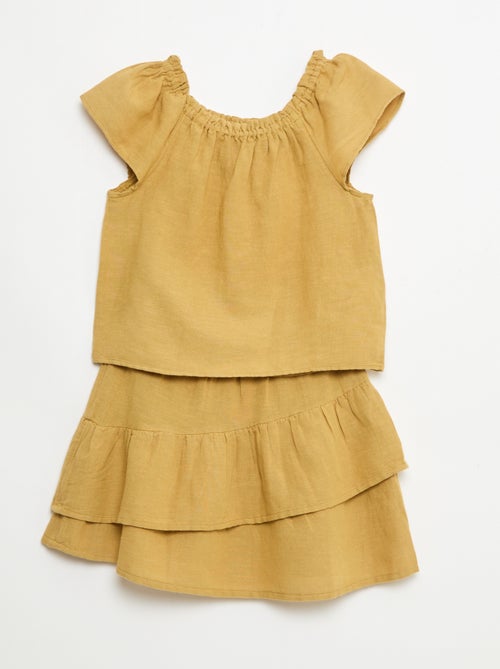 Completo top e gonna in tela - Kiabi