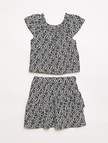 Completo top e gonna in tela