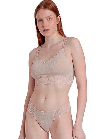 Completo top e perizoma a coste da donna ADMAS