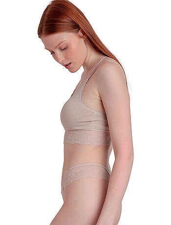 Completo top e perizoma a coste da donna ADMAS