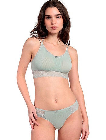 Completo top e perizoma a coste da donna ADMAS