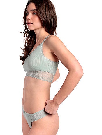 Completo top e perizoma a coste da donna ADMAS