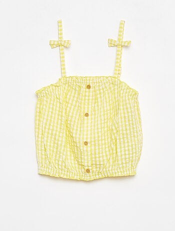 Completo top + gonna a righe in tessuto effetto crêpe - 2 pezzi