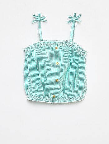 Completo top + gonna a righe in tessuto effetto crêpe - 2 pezzi