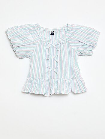 Completo top + pantaloni con dettagli in cotone