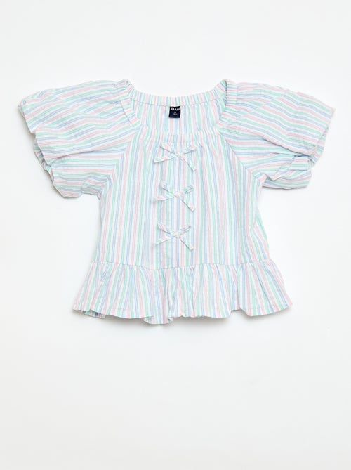 Completo top + pantaloni con dettagli in cotone - Kiabi