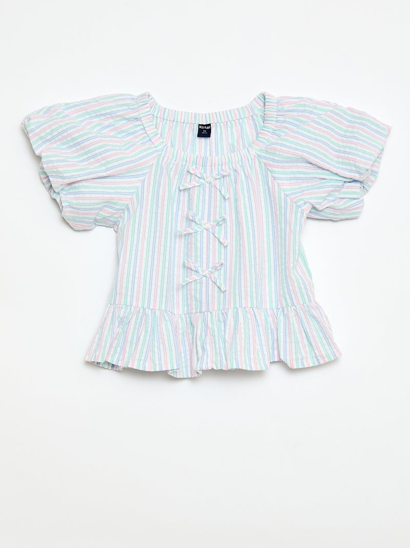 Completo top + pantaloni con dettagli in cotone Bianco - Kiabi