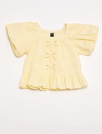 Completo top + pantaloni con dettagli in cotone