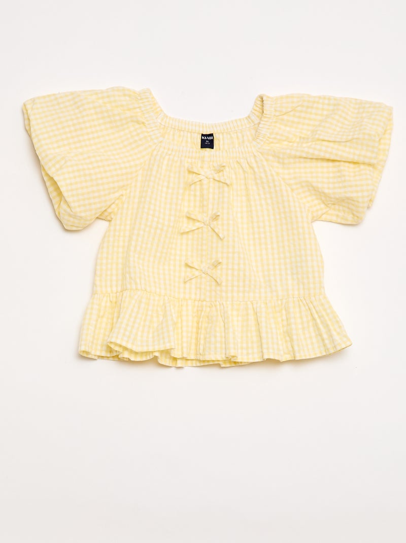 Completo top + pantaloni con dettagli in cotone Giallo - Kiabi