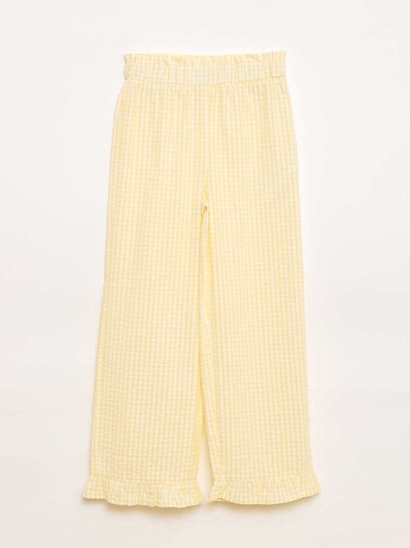 Completo top + pantaloni con dettagli in cotone Giallo - Kiabi