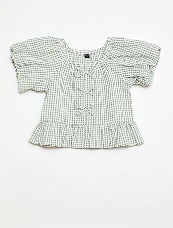 Completo top + pantaloni con dettagli in cotone