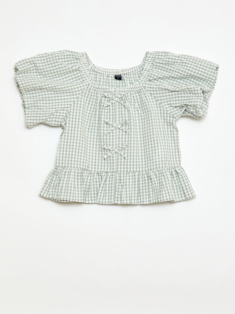 Completo top + pantaloni con dettagli in cotone Kaki - Kiabi