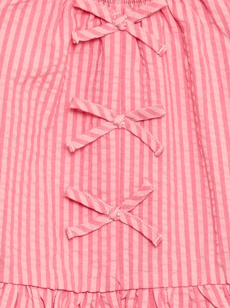Completo top + pantaloni con dettagli in cotone Rosa - Kiabi