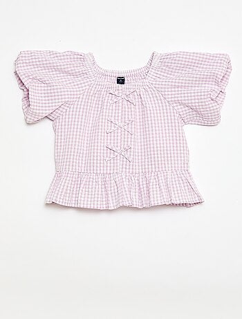 Completo top + pantaloni con dettagli in cotone