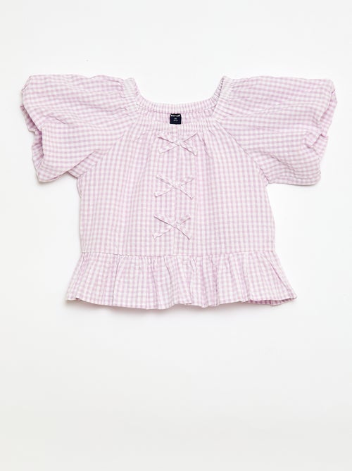 Completo top + pantaloni con dettagli in cotone - Kiabi