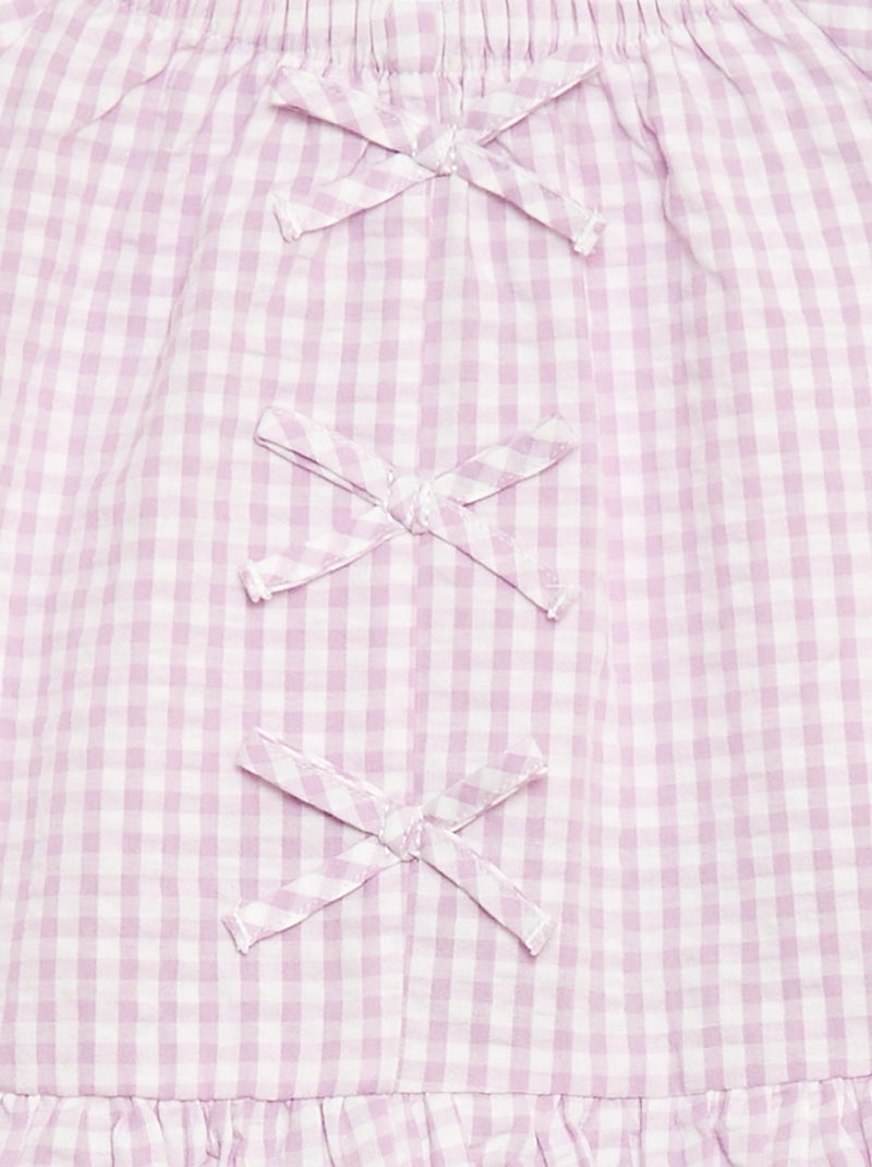 Completo top + pantaloni con dettagli in cotone Viola - Kiabi