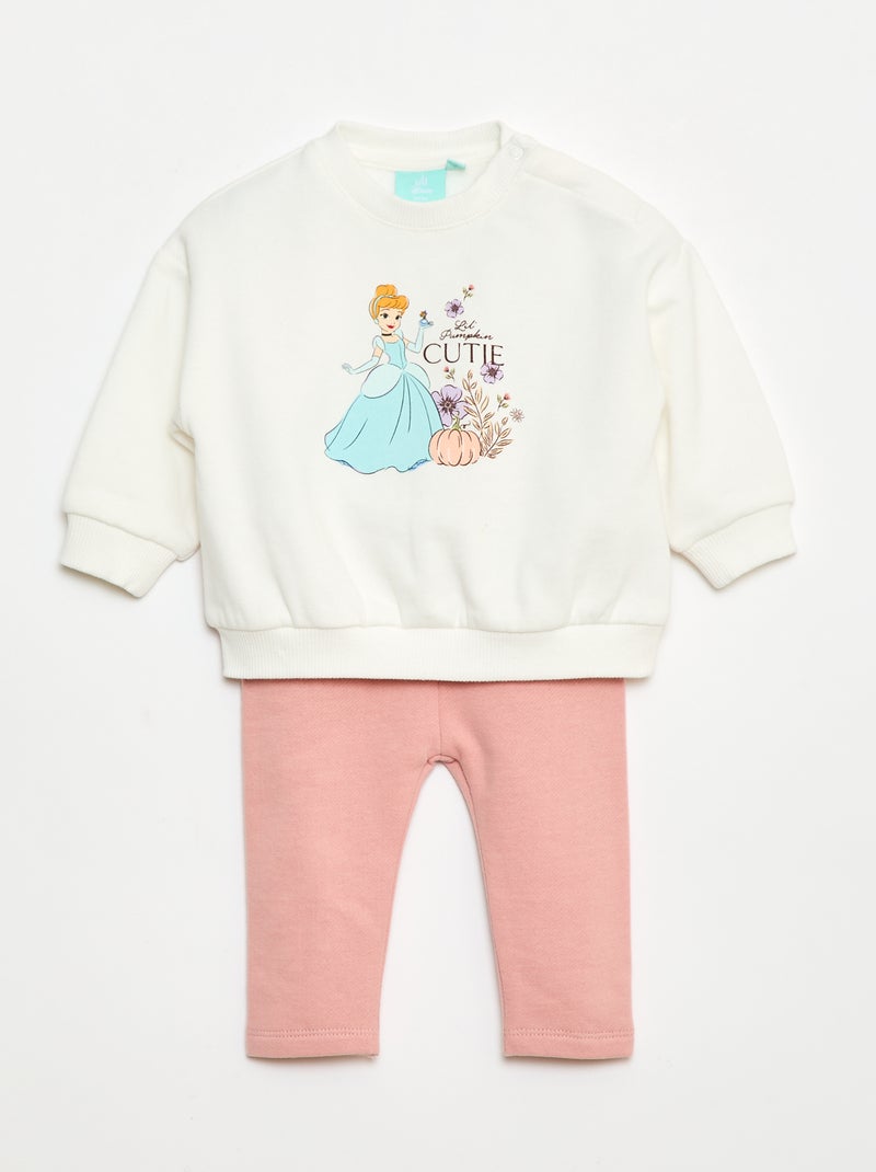 Completo tuta da jogging 'Disney' 'Cenerentola' felpa + pantaloni - 2 pezzi Bianco - Kiabi