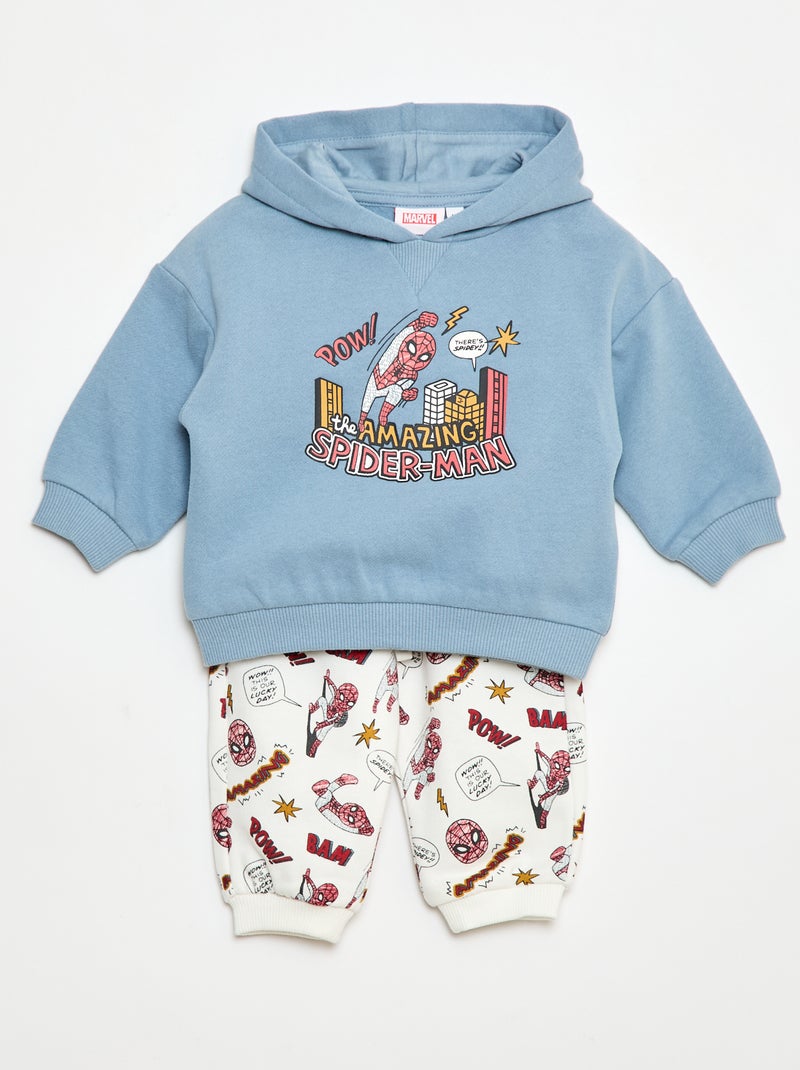 Completo tuta da jogging 'Marvel' felpa con cappuccio + pantaloni - 2 pezzi Blu - Kiabi