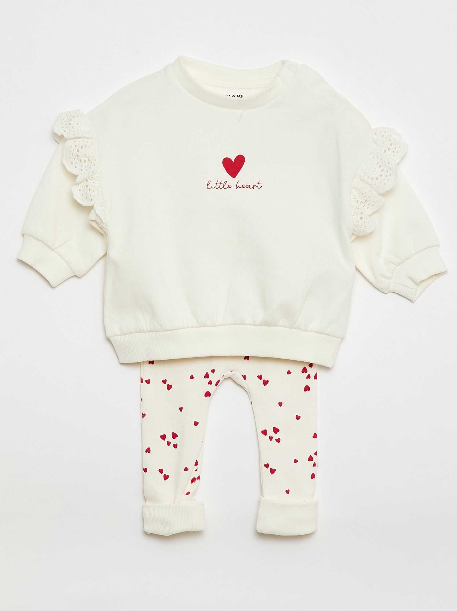 Completo tuta felpa con volant + pantaloni - 2 pezzi